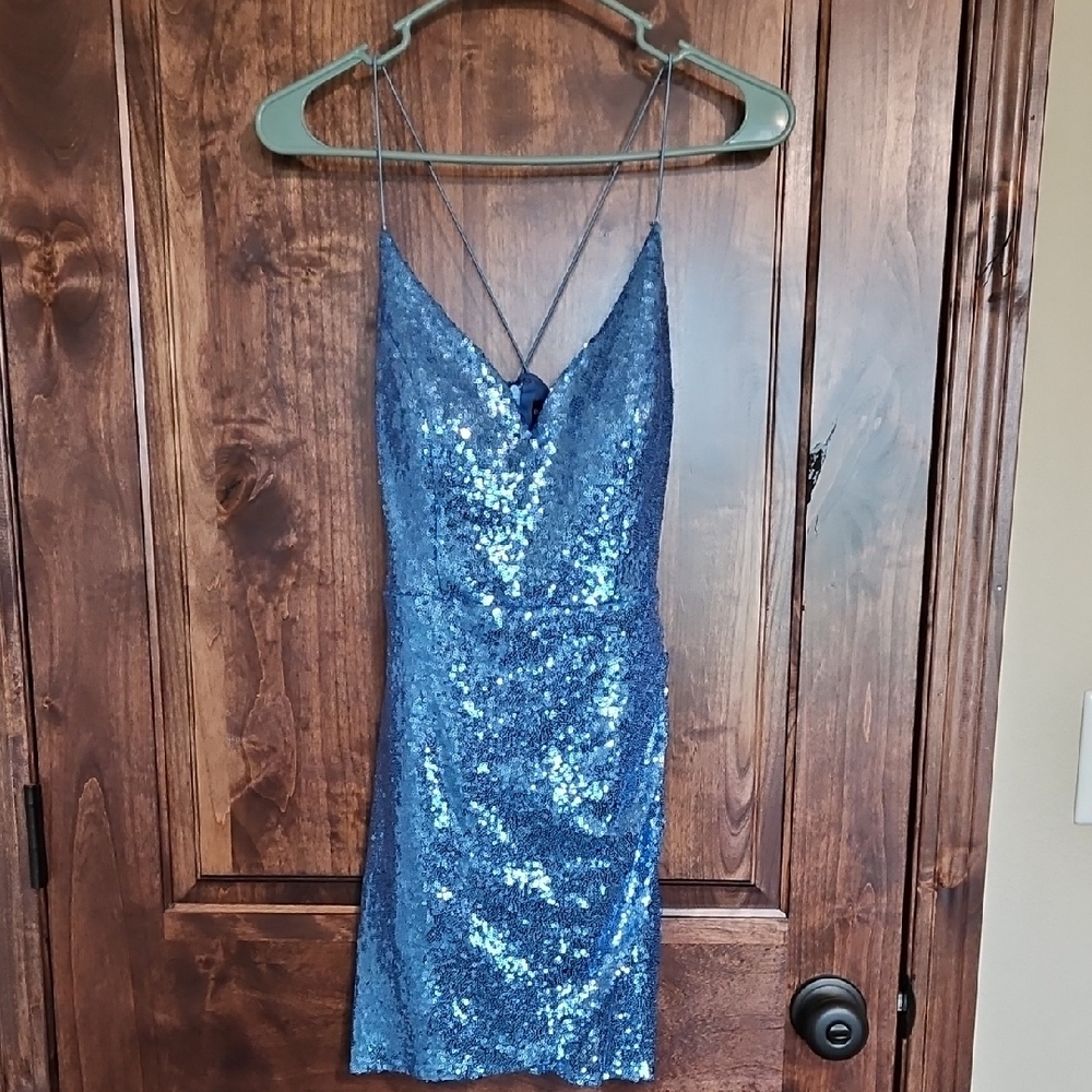 Blue Sequin Dress
